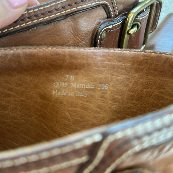 Slouchy tan monogram coach leather chunky heeled boots. Merrith style size 7 - Picture 8 of 9